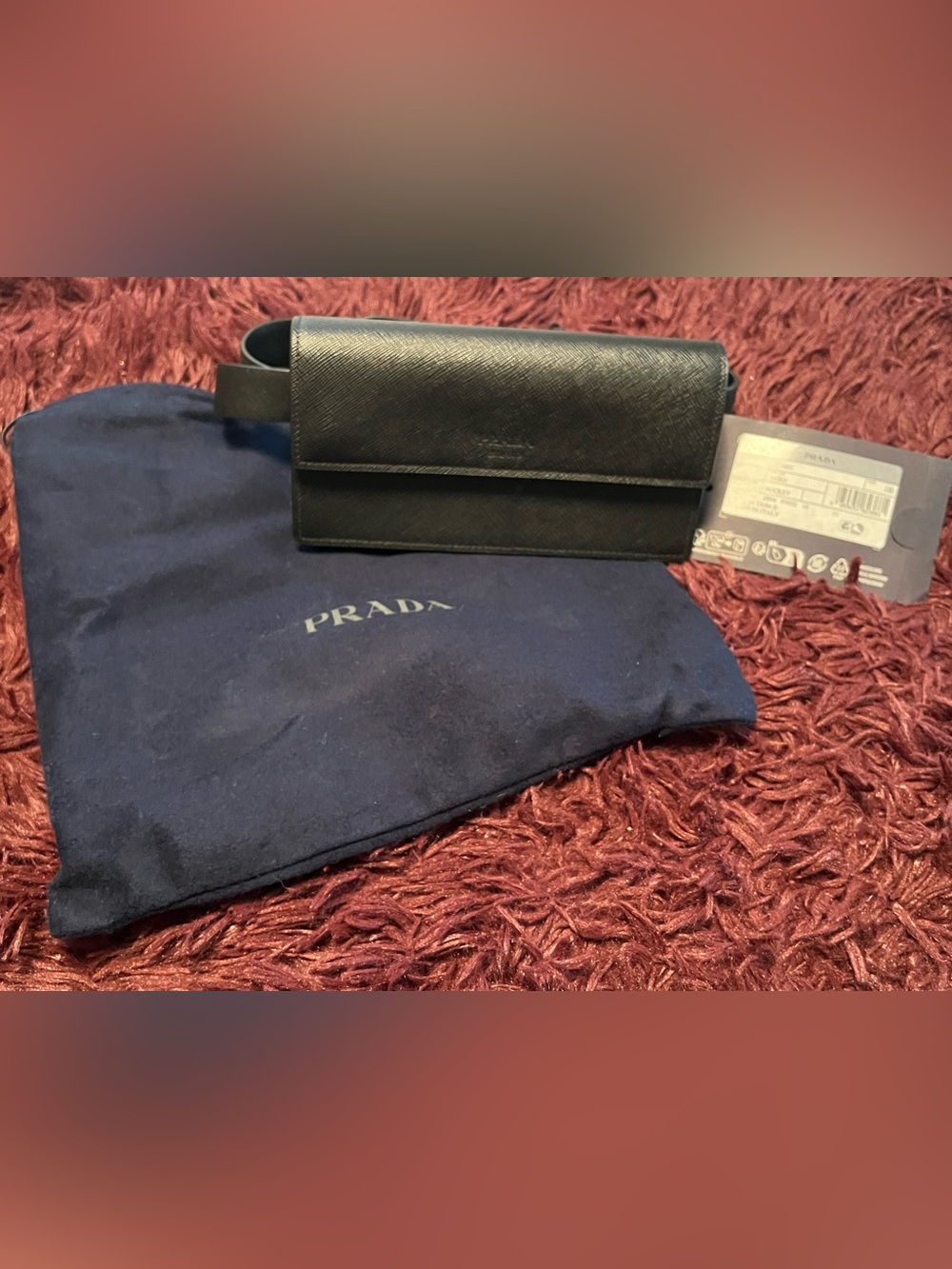 Authentic PRADA Saffiano Pocket Leather Belt Bag